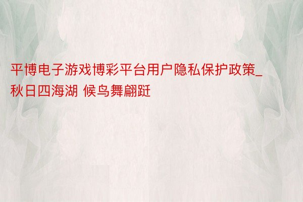 平博电子游戏博彩平台用户隐私保护政策_秋日四海湖 候鸟舞翩跹